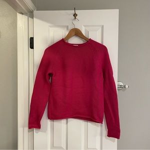 J. Crew Rollneck Pullover Sweater in Berry Pink Small
